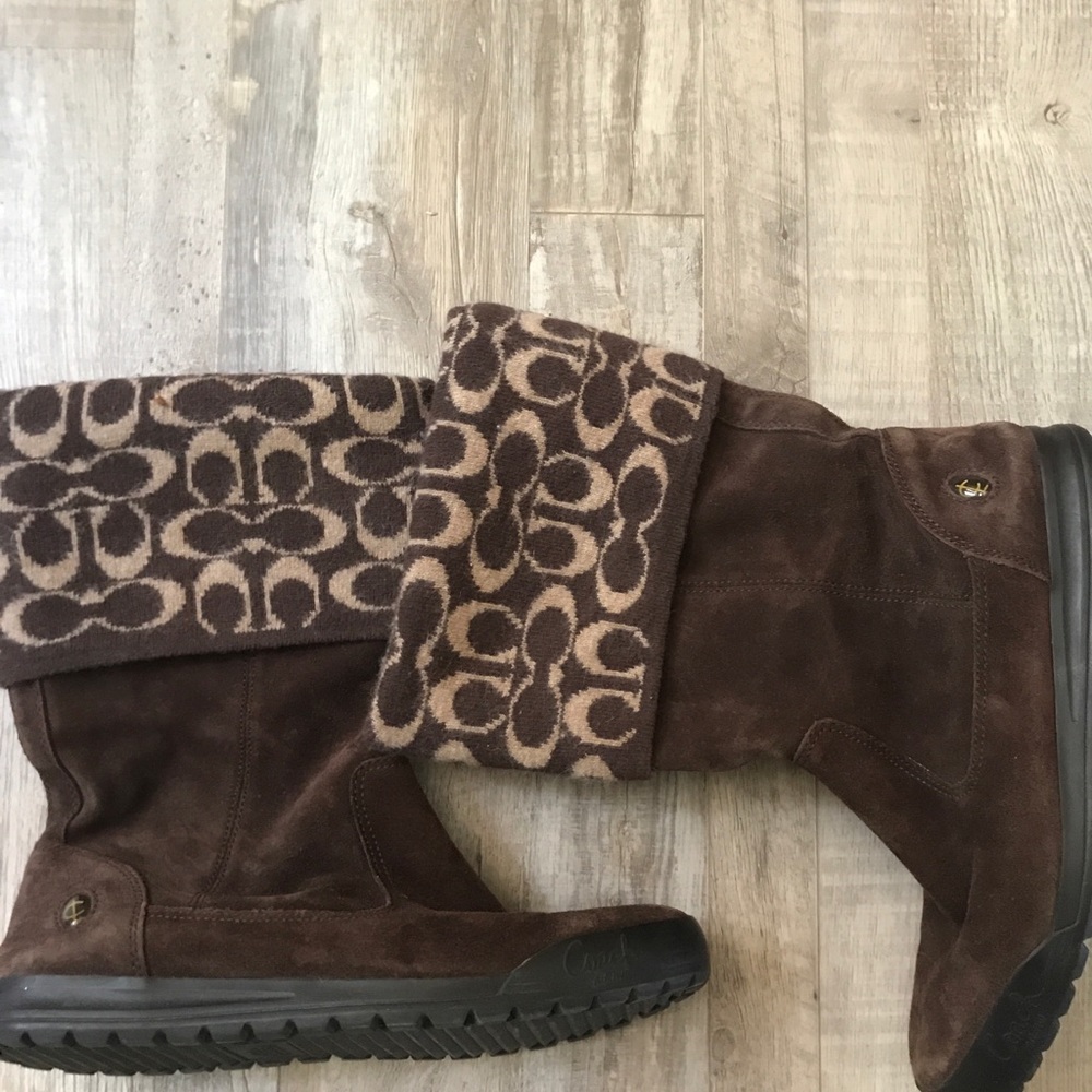 Coach Leather and Wool Winter Boots✨